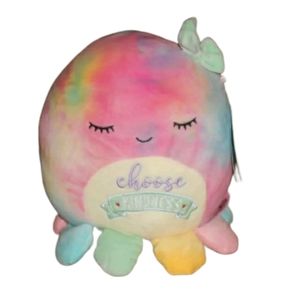 Opal Octopus 8" Squishmallow Plush Choose Kindness Tie Dye Bow NWT Plush